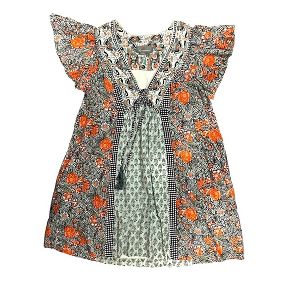 Anthropologie Astrid Tunic Dress Bohemian Desert Flutter Sleeve Size Small - Picture 10 of 15